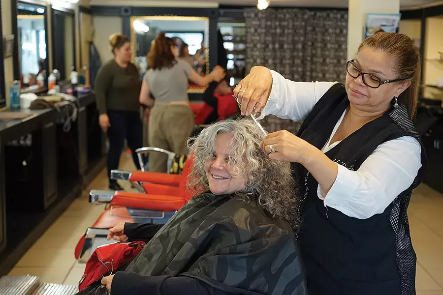 Susan Sprachman and Marie Marcasciano at Iconic Hair in Rhinebeck. - PHOTO: JOHN GARAY