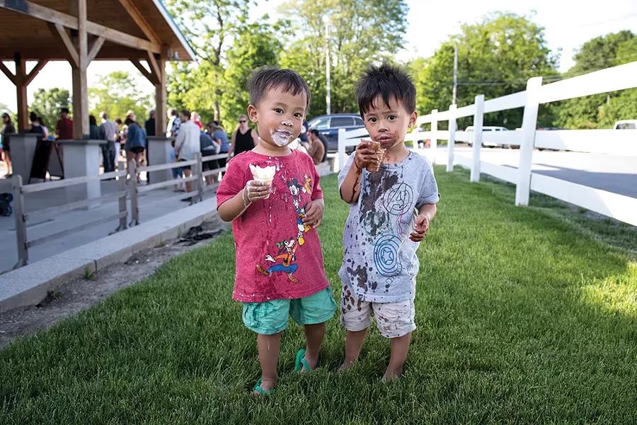 "Xander and Hunter enjoying ice cream at Bellvale Farm Creamery", an outtake from this month’s Community Page Warwick section. - PHOTO: CHRISTINE ASHBURN