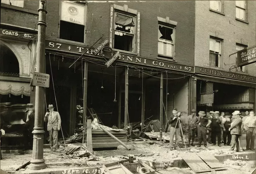 A photo of the aftermath of a gas explosion at 87 Water Street in Newburgh on September 16, 1929. - COURTESY OF NEWBURGH FREE LIBRARY