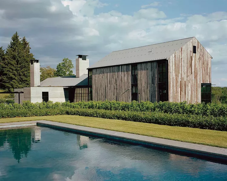 The Hudson Company provided the reclaimed barn siding for this home in Millerton, designed by architect Olson - Kundig and built by United Construction. - PHOTO: FRANCOIS COQUEREL
