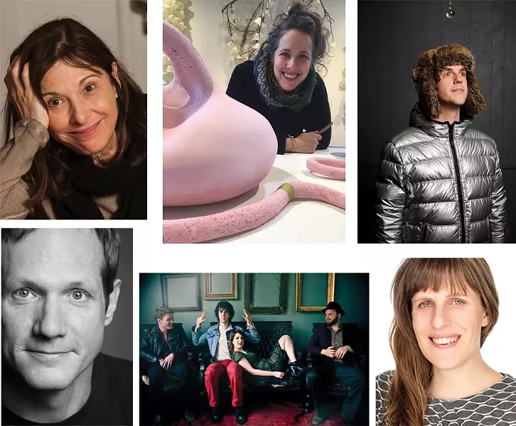 Clockwise from top left: Beth Henley, Emily Orling, César Alvarez, Sarah Benson, The Lisps, Mark Brokaw.