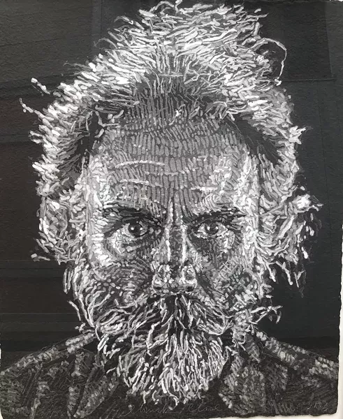 Chuck Close. Lucas Paper/Pulp, 2006. Cold stenciled handmade paper print in colors - COURTESY OF ECKERT FINE ART