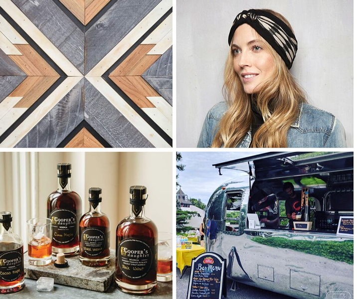 CLOCKWISE: UPSTATE RECLAIMED NY, MERCATO, BARSTREAM EVENTS, OLDE YORK FARM DISTILLERY & COOPERAGE