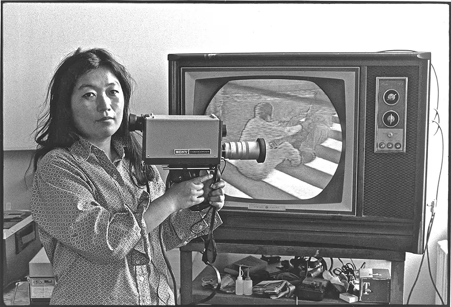 Shigeko Kubota in her studio in 1972. - PHOTO: TOM HAAR