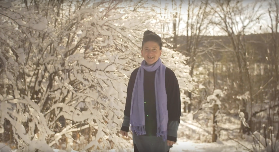 A still from Hudson Valley herbalist Dina Falconi's new video mini series Holiday Kitchen Forage.