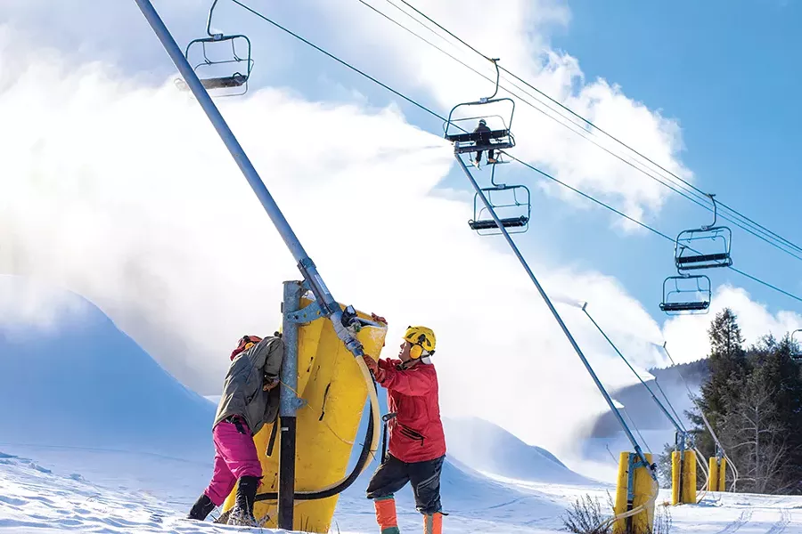 Hunter Mountain has boosted snowmaking capabilities for the double-black diamond Racer's Edge trail. - PHOTO: ROB SHARPE