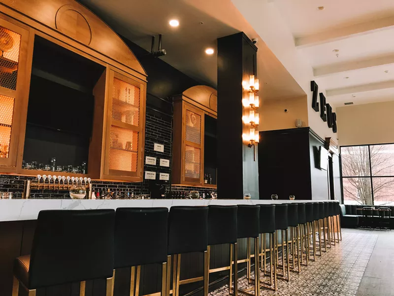 Zeus Brewing's Poughkeepsie taproom in the newly opened Queen City Lofts building is more glam than many of its industrial-chic counterparts. - COURTESY OF ZEUS BREWING