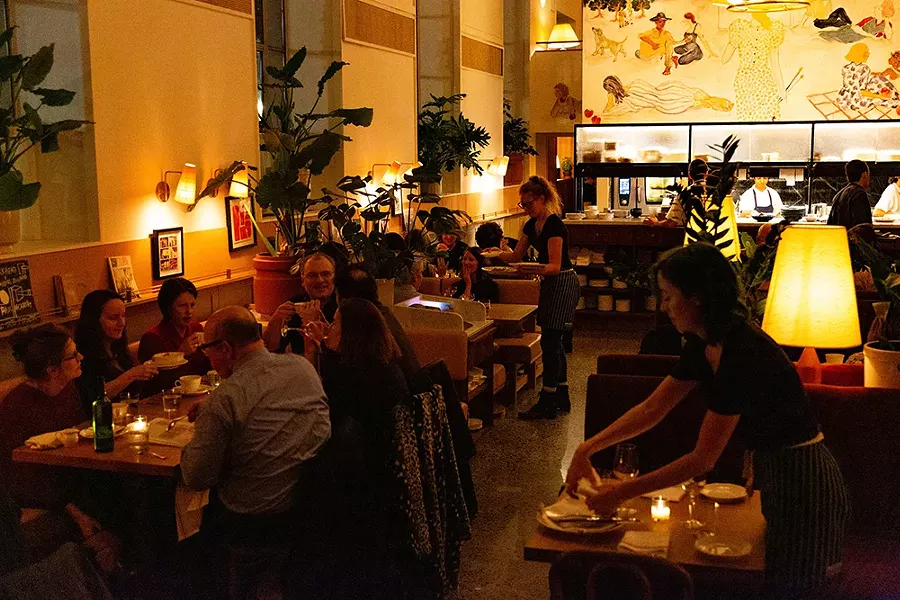 The dining room at the Kinsley is paradoxically large and intimate. - PHOTO: LINDSAY TALLEY