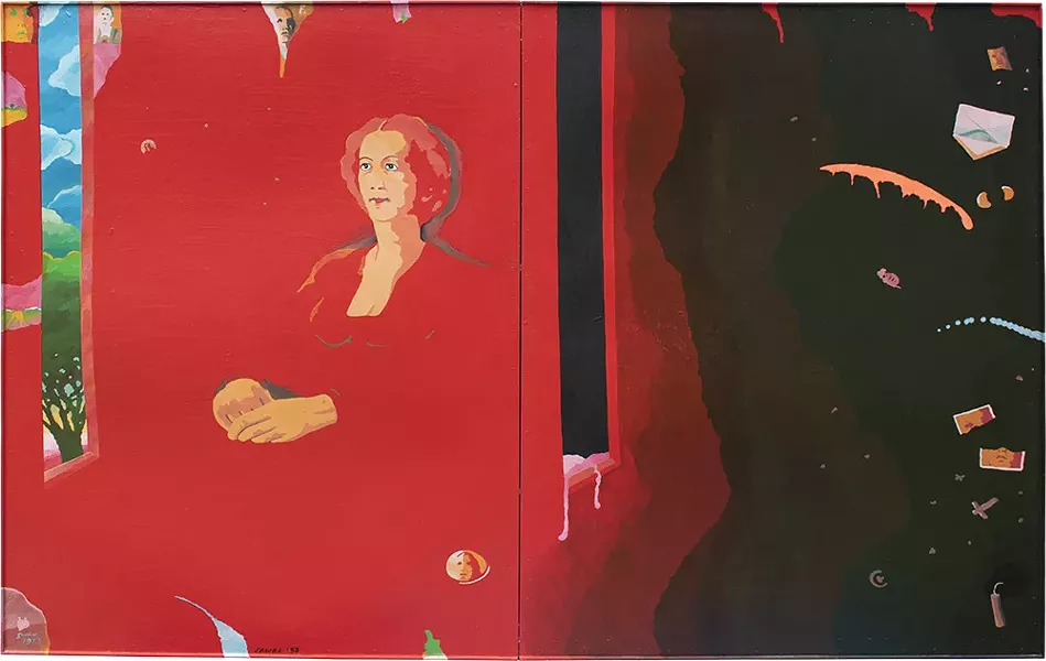 Passing Away, acrylic and varnish on Masonite, 66” x 96”, 1988. - PHOTO: CAMILLE MURPHY