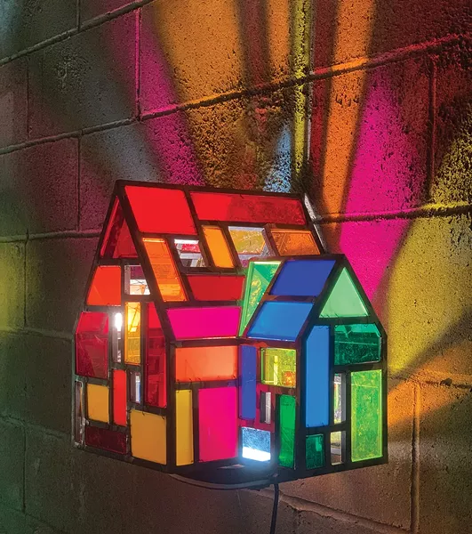 Addition House, Tom Fruin, welded steel, reclaimed plexiglass, wire.