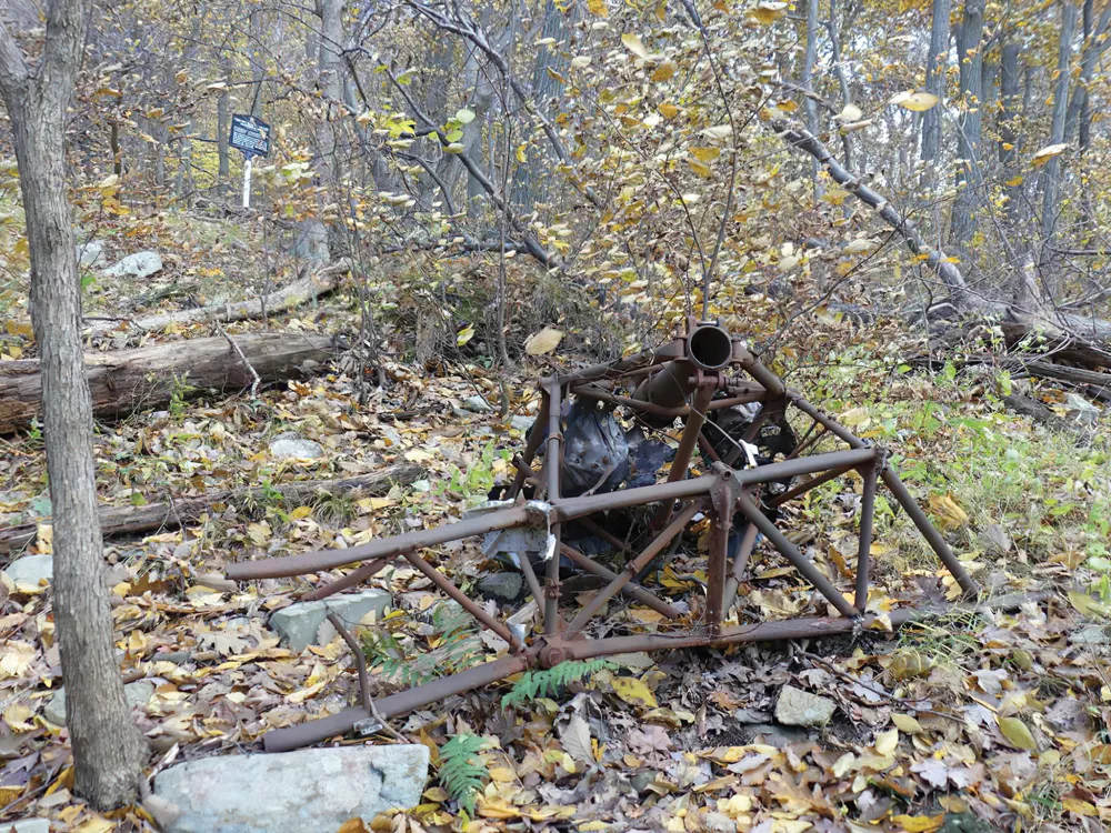 The remains of Dixie Kiefer’s plane that crashed on Mount Beacon in 1946. - DAVID ROCCO