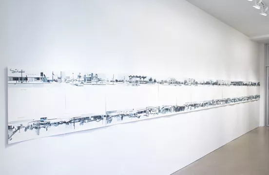Amy Park, "Ed Ruscha's Every Building on the Sunset Strip", exhibition installation, Morgan Lehman Gallery, NYC, 2016