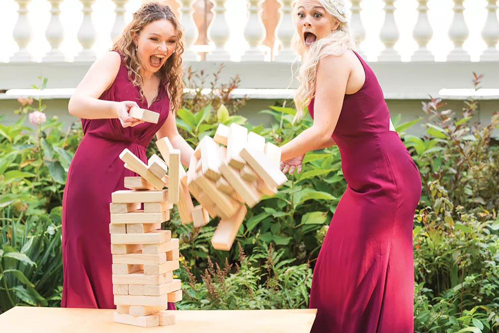 Upstate Jamboree rents handcrafted lawn games for cocktail hour. - PHOTOGRAPHER: JEANNINE LOMBARDO