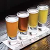 A flight of beers at Hudson Brewing. A flight of beers at Hudson Brewing.