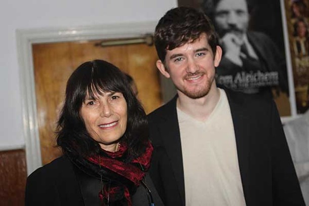 Woodstock Film Festival Executive Director Meira Blaustein and filmmaker Noah Hutton at a screening of Hutton's More to Live For at the Rosendale Theater on December 9. - BETTY GREENWALD