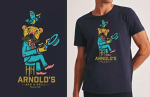 Cincinnati's Oldest Bar, Arnold’s Bar & Grill Is Web internet hosting a 160 12 months Anniversary Get collectively | Drinks Data | Cincinnati The commemorative Arnold's T-shirt, designed by local artist Rob Warnick. - PROVIDED BY ARNOLD'S BAR