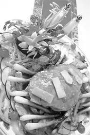 A burst of king crab, with equally bursting garnish. - WALTER NOVAK