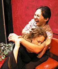 A medical student (Tim Keo) lets an old flame (Sadie - Grossman) get under his skin in Cleveland Public Theatres - The Vampyres.