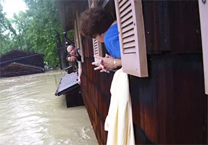 After a flood washed out Painesville in 2006, Ginny Hobson had to be rescued from her roof.