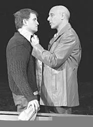 Andrew Tarr (left) and Joel Hammer turn in skilled - performances as disciple and hardass.