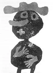 "Carrot Nose," by Jean Dubuffet, color lithograph.