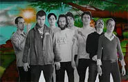 Caucasian funk flows through !!! -- especially the dude with the porn 'stache.