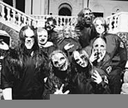 Corey Taylor (front left) took a break from downloading - porn to speak with us. Nice guy.