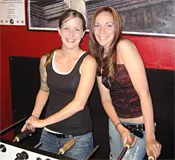 Don't mess with these ladies. Their beauty belies their foosball fierceness.