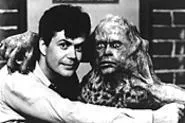 Expo guest Kevin Van Hentenryck (left) and Belial, star of Basket - Case