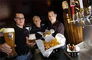 From left, Brewmaster Garin Wright, Robert Wright, and Chef Brian Davis co-own Buckeye Beer Engine. - WALTER NOVAK