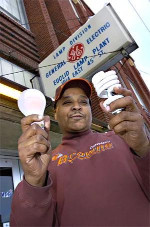 Johnny Perry is one of the 425 workers who will lose their jobs when GE closes its light-bulb plants. - WALTER NOVAK