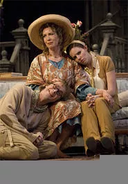 Kathleen Pirkl Tague (center), Jeffrey Hawkins (left), and Sara Bruner (right) in a familial pose.