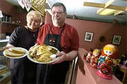 Nancy and Dave Abramowski serve up luscious combo platters heaped with Old World flavor. - WALTER NOVAK