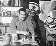 Neal Hamilton surrounds himself with portraits of R&B - legends and their big glasses in Paint Out Loud - (Sunday).