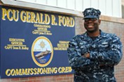 Petty Officer Second Class Dameon Smith is a legalman aboard Pre-Commissioning Unit Gerald R. Ford. - NAVY OFFICE OF COMMUNITY OUTREACH