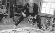 Pollock, slopping in the studio.