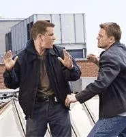 Roles within roles: Damon and DiCaprio play characters hiding their true identities.