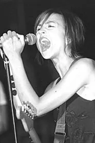 Sahara Hotnights guitarist Marie Andersson, belting - one out at the Agora, Saturday, September 18. - WALTER NOVAK