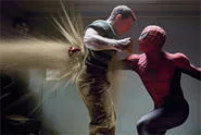 Sandman learns the hard way that Spidey packs a mean hook.