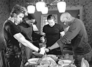 The brothers break bread before busting ass.
