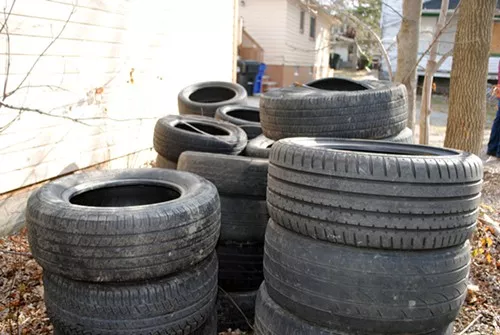 Tire dump site in Mount Pleasant Tire dump site in Mount Pleasant