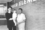 Tracy Suhm (left, with Buhrer Principal Janis Arnold) - is encouraging fellow parents to vote yes. - WALTER NOVAK