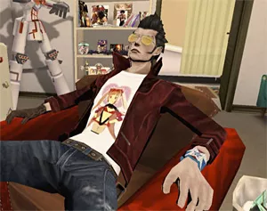 Travis: The coolest, deadliest geek in gamedom.