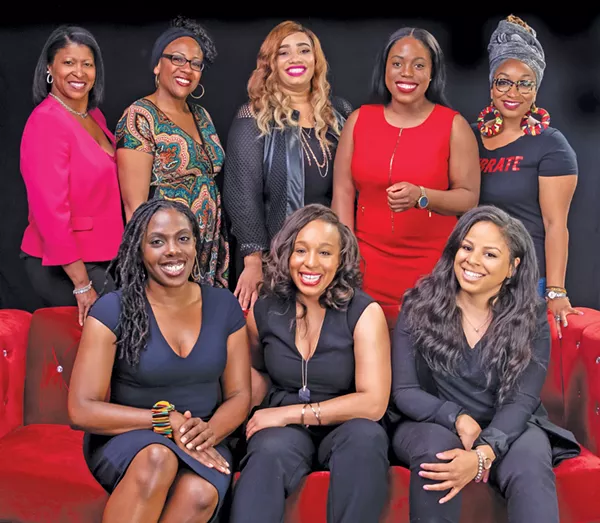 Top row from left to right: Tiffany Hollinger, Sharisse Edwards, TerDawn Deboe, Chinenye (ChiChi) Nkemere, Shemariah Arki. - Bottom row from left to right: Khalida Sims, Lauren Welch, Latoyia Jones - PHOTOS BY JEF JANIS