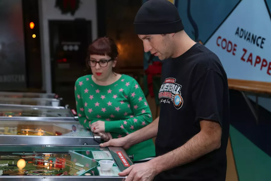 A pair of pinball wizards at Superelectric.