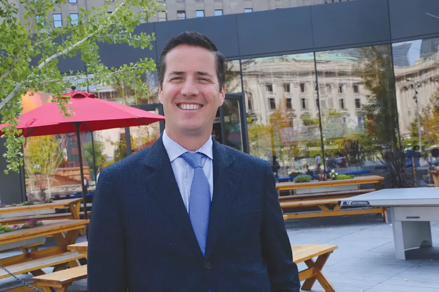 Bernie Moreno on Public Square. - PHOTOS BY EMANUEL WALLACE