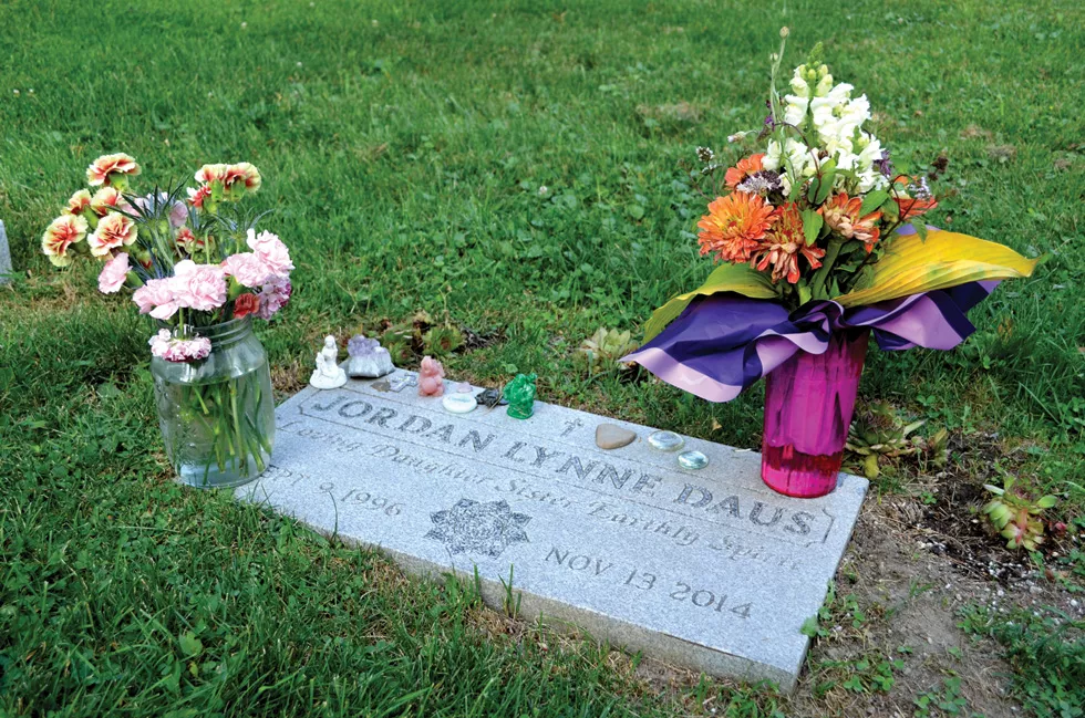 Jordan Davis’ resting place in Evergreen Hill Cemetery in Chagrin Falls - PHOTO BY ERIC SANDY