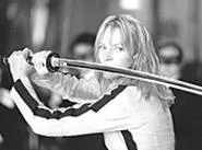 Uma Thurman performs prodigies of evisceration in - Kill Bill.