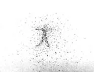 "Untitled #35 (Standing Man Being Blown Apart)," by - Euan Macdonald, black marker on paper.