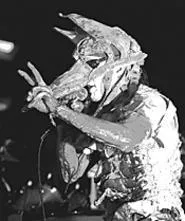 Wall-to-wall loud: Skinny Puppy frontman Nivek Ogre, - gesturing through the decibels at the Agora, November - 13. - WALTER NOVAK